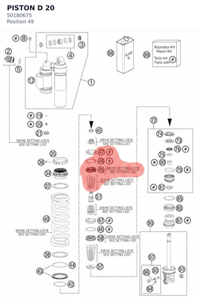 Diagram preview: PISTON D 20 (50180675)