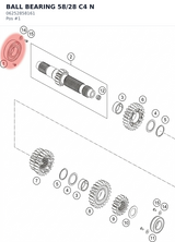 Diagram preview: BALL BEARING 58/28 C4 N (06252858161)
