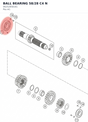 Diagram preview: BALL BEARING 58/28 C4 N (06252858161)