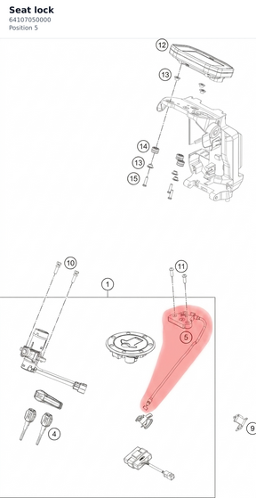 Diagram preview: Seat lock (64107050000)