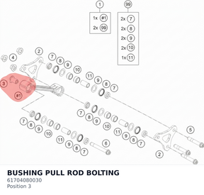Diagram preview: BUSHING PULL ROD BOLTING (61704080030)
