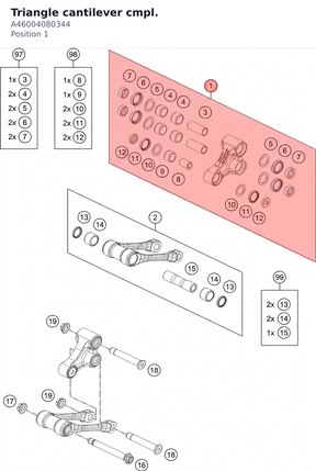 Diagram preview: Triangle cantilever cmpl. (A46004080344)