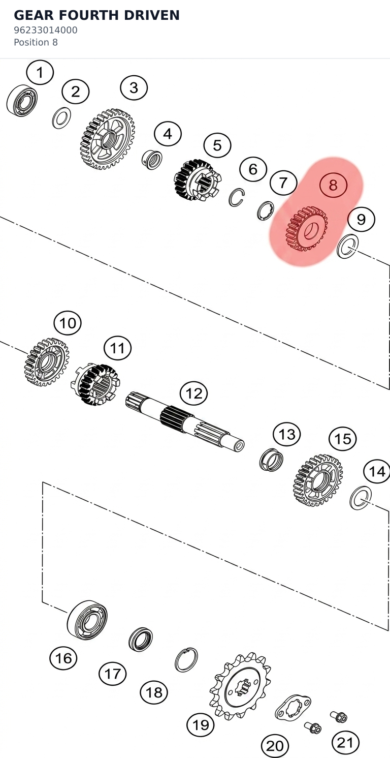 Diagram preview: GEAR FOURTH DRIVEN (96233014000)