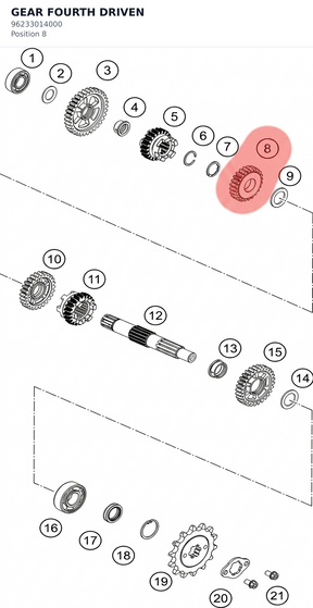 Diagram preview: GEAR FOURTH DRIVEN (96233014000)
