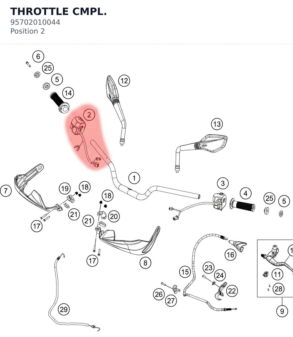 Diagram preview: THROTTLE CMPL. (95702010044)