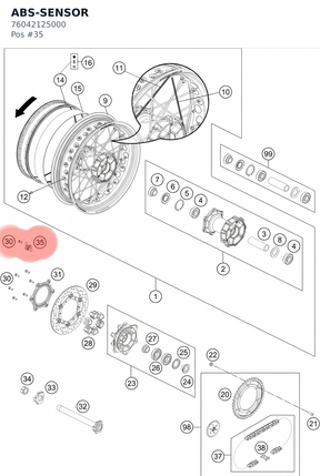 Diagram preview: ABS-SENSOR (76042125000)