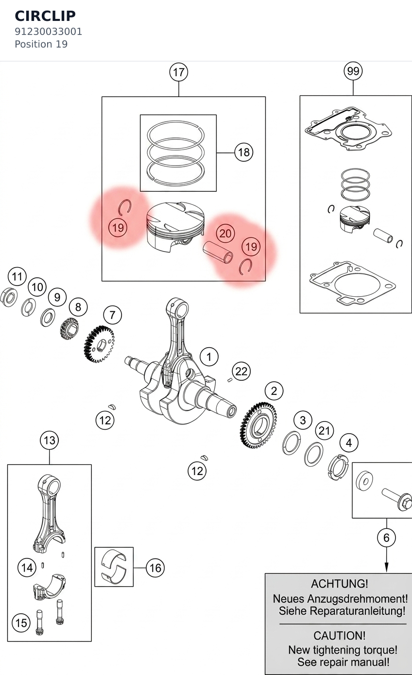 Diagram preview: CIRCLIP (91230033001)