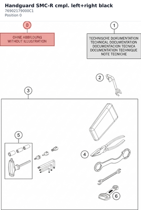 Diagram preview: Handguard SMC-R cmpl. left+right black (76902179000C1)