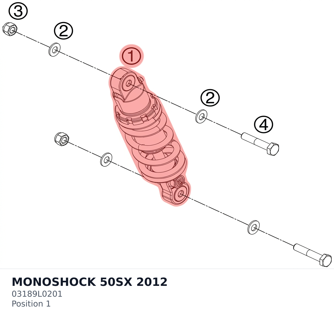Diagram preview: MONOSHOCK 50SX 2012 (03189L0201)