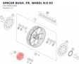 Diagram preview: SPACER BUSH. FR. WHEEL R/S  03 (C90709013000)