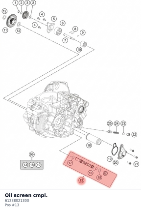 Diagram preview: Oil screen cmpl. (61238021300)