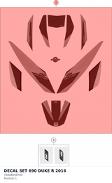 Diagram preview: DECAL SET 690 DUKE R 2016 (76008099700)
