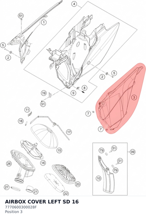 Diagram preview: AIRBOX COVER LEFT SD 16 (7770600300028F)