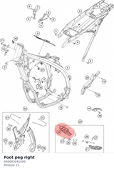 Diagram preview: Foot peg right (A46003041000)