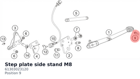 Diagram preview: Step plate side stand M8 (61303023120)