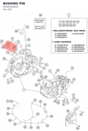 Diagram preview: BUSHING PIN (59040028000)