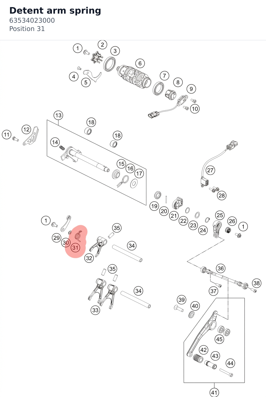 Diagram preview: Detent arm spring (63534023000)
