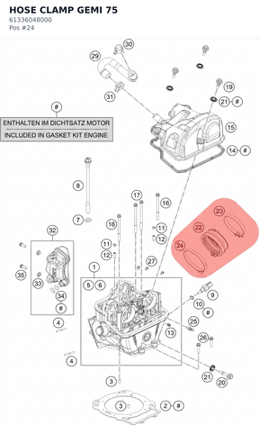 Diagram preview: HOSE CLAMP GEMI 75 (61336048000)