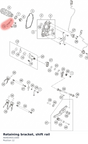 Diagram preview: Retaining bracket, shift rail (A64034011000)