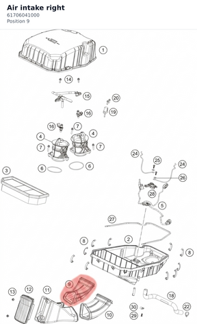 Diagram preview: Air intake right (61706041000)
