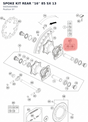 Diagram preview: SPOKE KIT REAR ''16'' 85 SX 13 (00050000968)