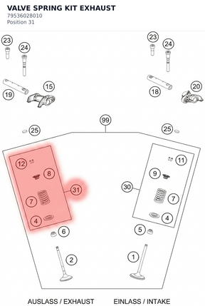 Diagram preview: VALVE SPRING KIT EXHAUST (79536028010)