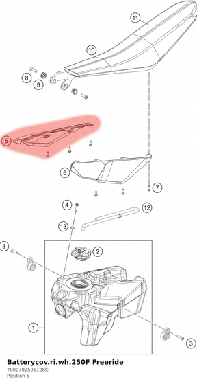 Diagram preview: Batterycov.ri.wh.250F Freeride (7000702505128C)
