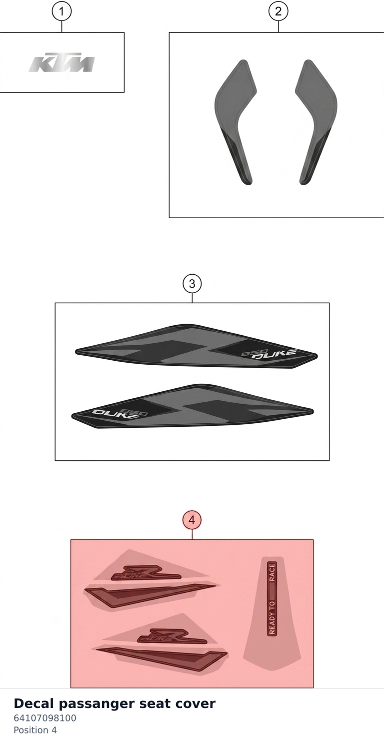 Diagram preview: Decal passanger seat cover (64107098100)