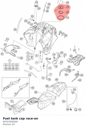 Diagram preview: Fuel tank cap race-on (60707008000)