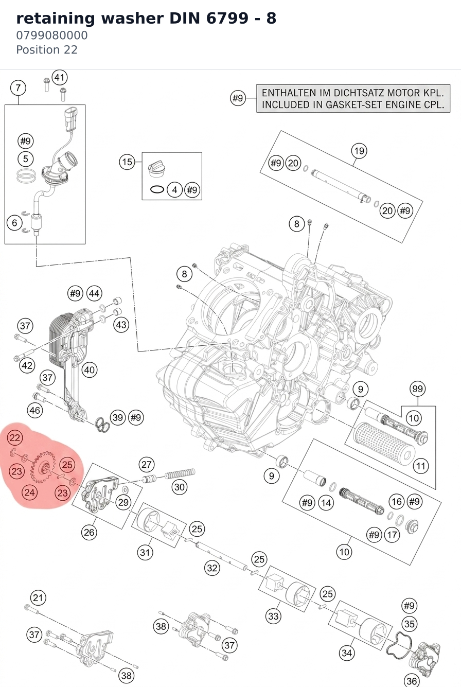Diagram preview: retaining washer DIN 6799 - 8 (0799080000)
