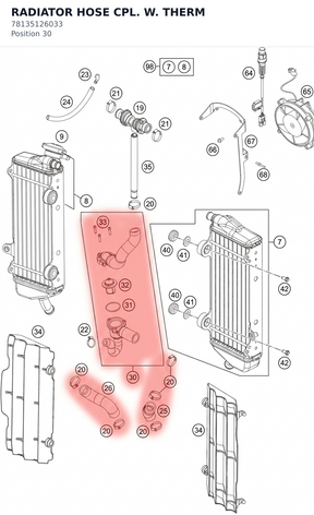 Diagram preview: RADIATOR HOSE CPL. W. THERM (78135126033)