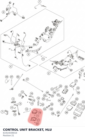 Diagram preview: CONTROL UNIT BRACKET, HLU (61914039010)
