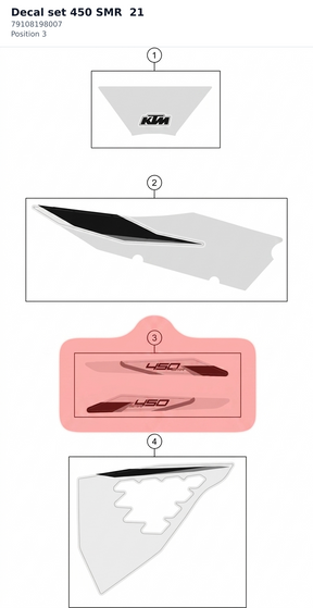 Diagram preview: Decal set 450 SMR  21 (79108198007)