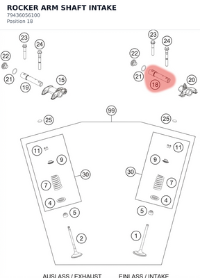 Diagram preview: ROCKER ARM SHAFT INTAKE (79436056100)