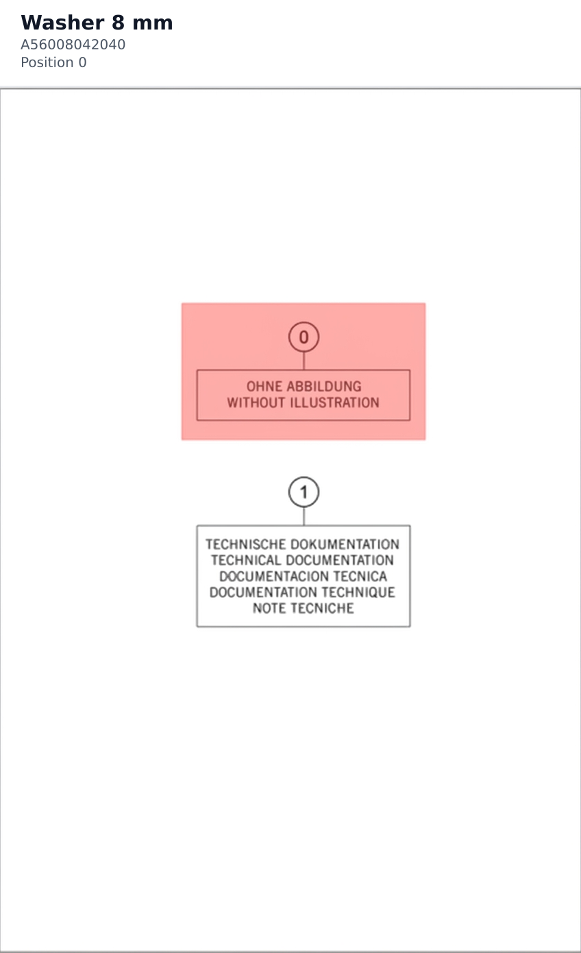 Diagram preview: Washer 8 mm (A56008042040)