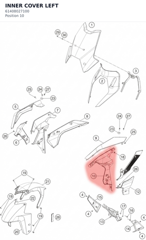 Diagram preview: INNER COVER LEFT (61408027100)