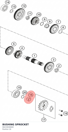 Diagram preview: BUSHING SPROCKET (90233030000)