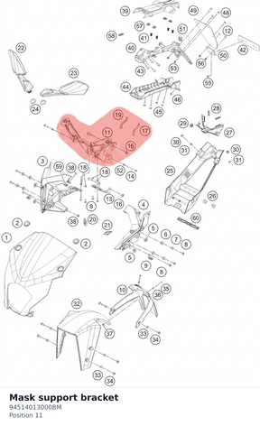 Diagram preview: Mask support bracket (94514013000BM)