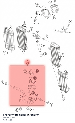Diagram preview: preformed hose w. therm (79335026033)
