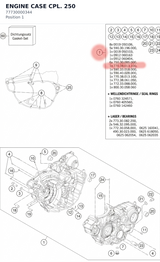 Diagram preview: ENGINE CASE CPL. 250 (77730000344)