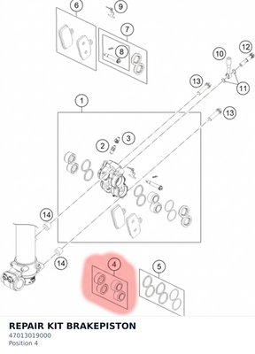Diagram preview: REPAIR KIT BRAKEPISTON (47013019000)