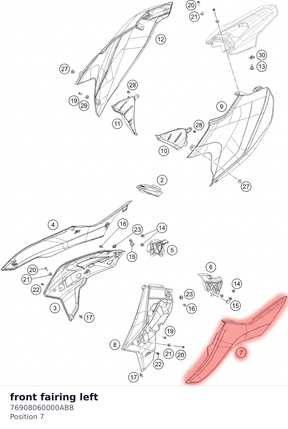 Diagram preview: front fairing left (76908060000ABB)