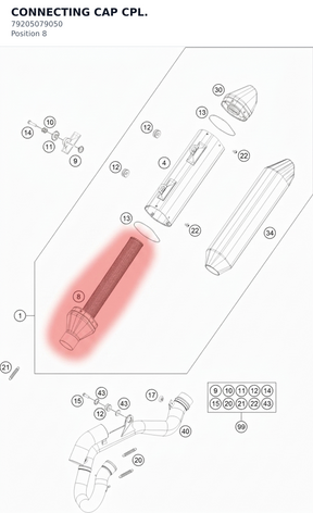 Diagram preview: CONNECTING CAP CPL. (79205079050)