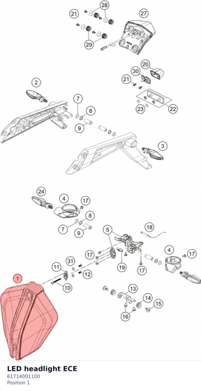 Diagram preview: LED headlight ECE (61714001100)