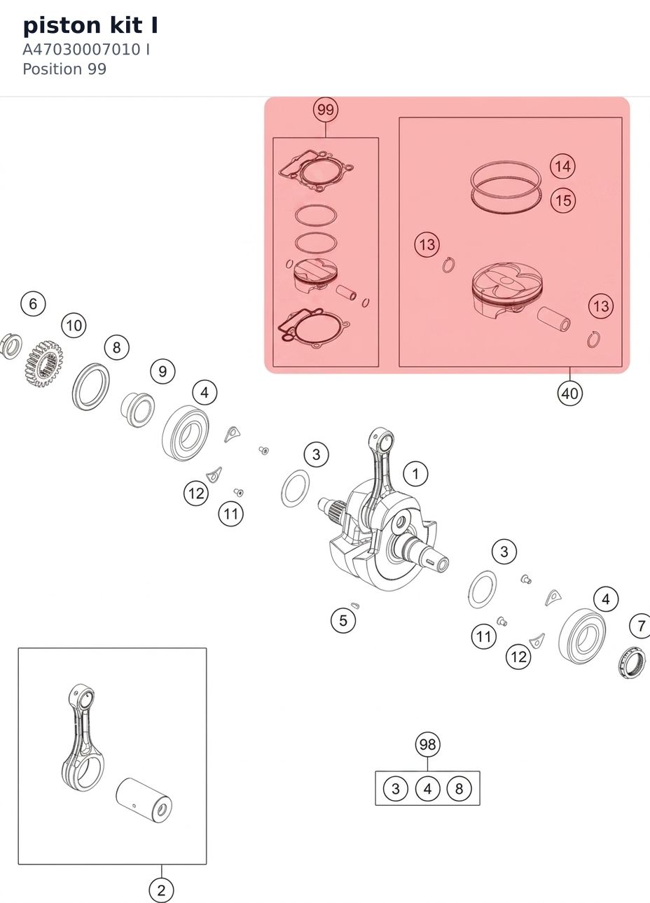 Diagram preview: piston kit I (A47030007010 I)