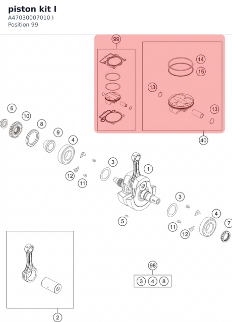 Diagram preview: piston kit I (A47030007010 I)