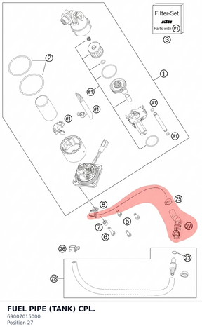 Diagram preview: FUEL PIPE (TANK) CPL. (69007015000)