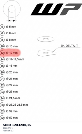 Diagram preview: SHIM 12X32X0,15 (46810521)