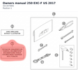 Diagram preview: Owners manual 250 EXC-F US    2017 (3213479EN)