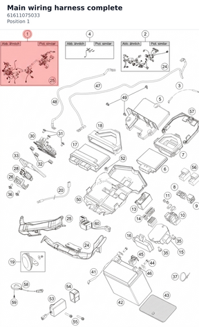 Diagram preview: Main wiring harness complete (61611075033)